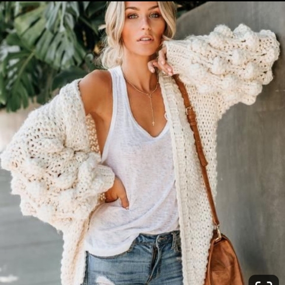 Wishlist Sweaters - Wishlist Handmade Chunky Knit Cardigan L